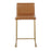 LumiSource Mara Counter Stool, Set of 2, Gold Metal/Camel PU