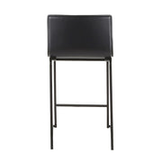 LumiSource Mara Counter Stool Set of 2 | Black Metal and Black PU | Kitchen Island & Dining Room Seating | 19 x 17.5 x 34.5 in | Model B26-MARAUPBKBK2
