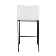 LumiSource Mara 19in Counter Stool Set of 2 | Black Metal and White PU Faux Leather | Kitchen Island & Dining Room Seating | Model B26-MARAUPBKW2