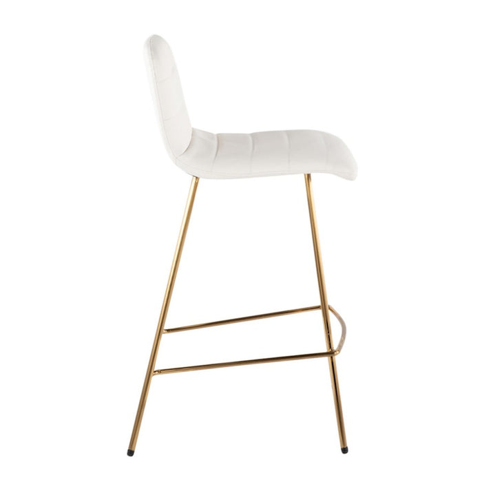LumiSource Marco Counter Stool, Set of 2, Gold/White
