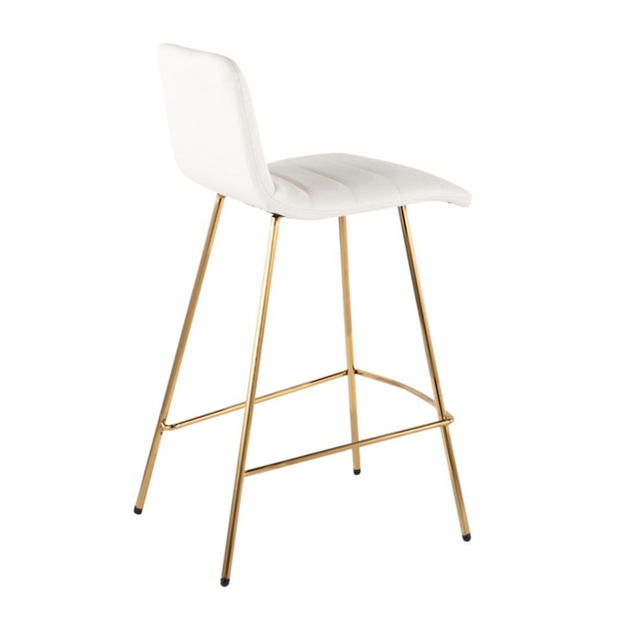 LumiSource Marco Counter Stool, Set of 2, Gold/White