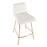 LumiSource Marco Counter Stool, Set of 2, Gold/White