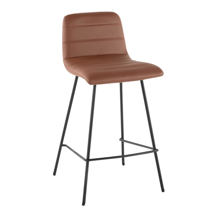 LumiSource Marco Counter Stool, Set of 2, Black/Camel