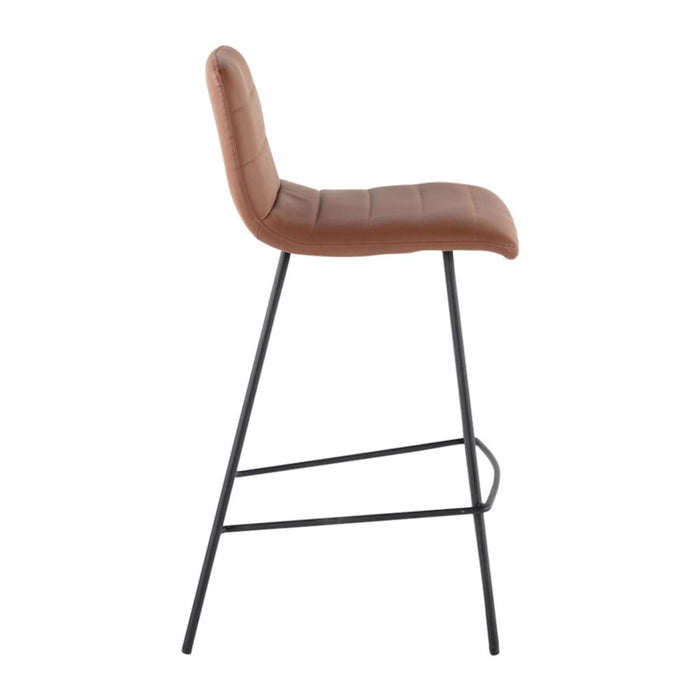 LumiSource Marco Counter Stool, Set of 2, Black/Camel