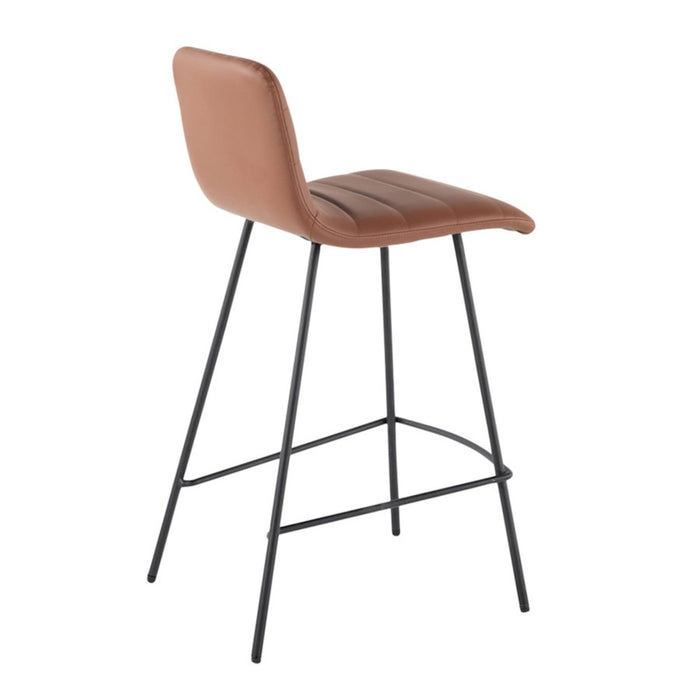 LumiSource Marco Counter Stool, Set of 2, Black/Camel