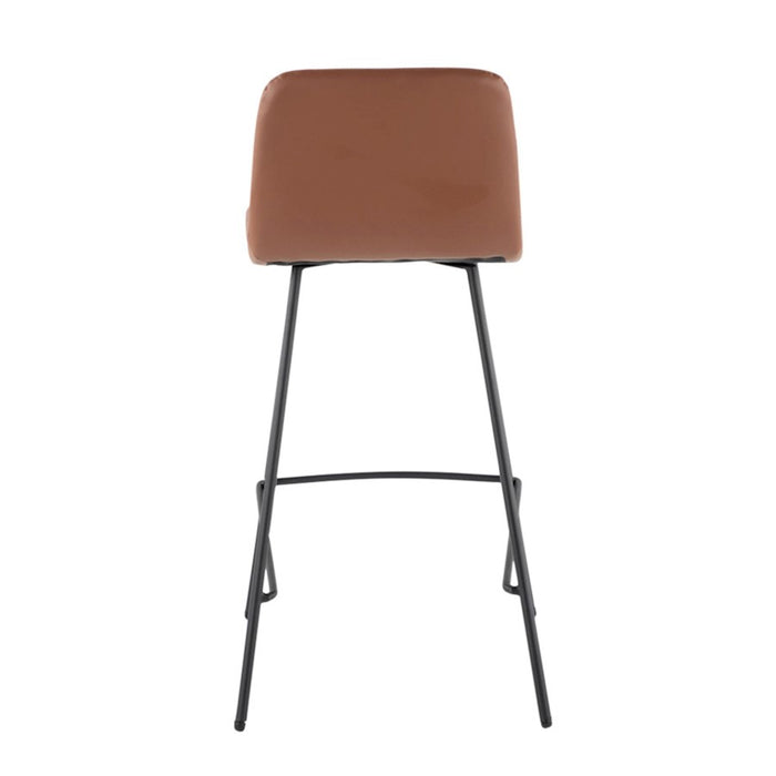 LumiSource Marco Counter Stool, Set of 2, Black/Camel
