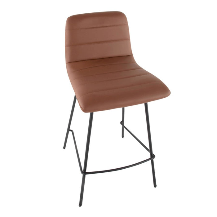 LumiSource Marco Counter Stool, Set of 2, Black/Camel