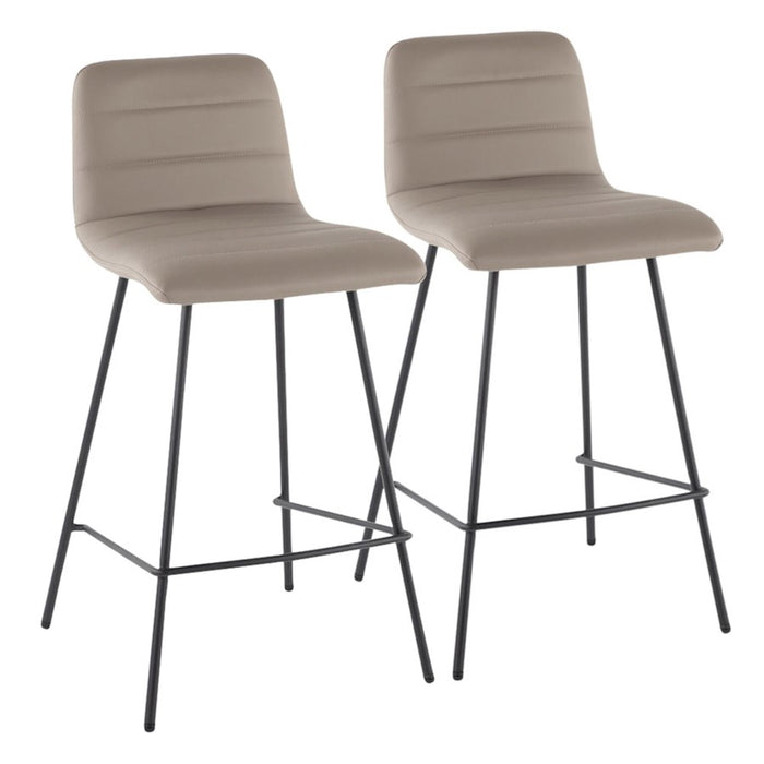 LumiSource Marco Counter Stool, Set of 2, Black/Grey - B26-MARCOBKDGY2