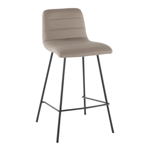 LumiSource Marco Counter Stool, Set of 2, Black/Grey