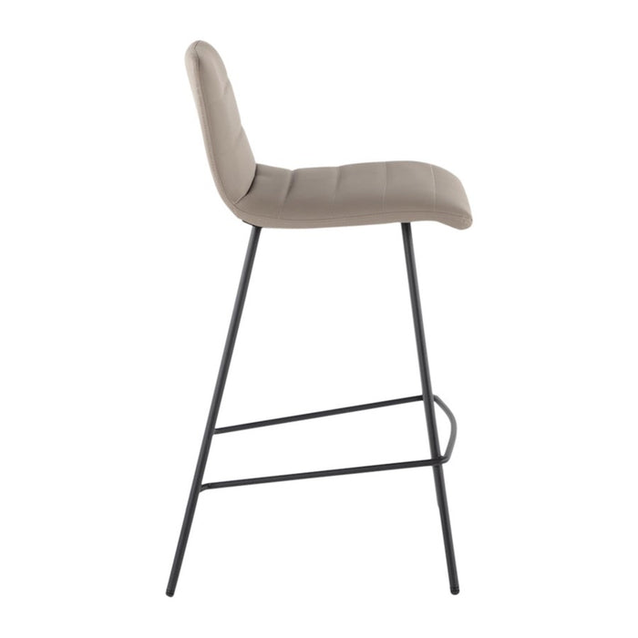 LumiSource Marco Counter Stool, Set of 2, Black/Grey