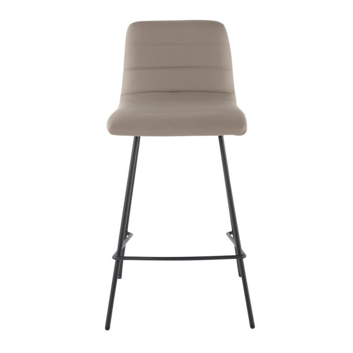 LumiSource Marco Counter Stool, Set of 2, Black/Grey