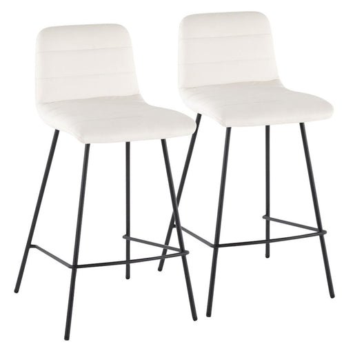 LumiSource Marco Counter Stool, Set of 2, Black/White - B26-MARCOBKW2