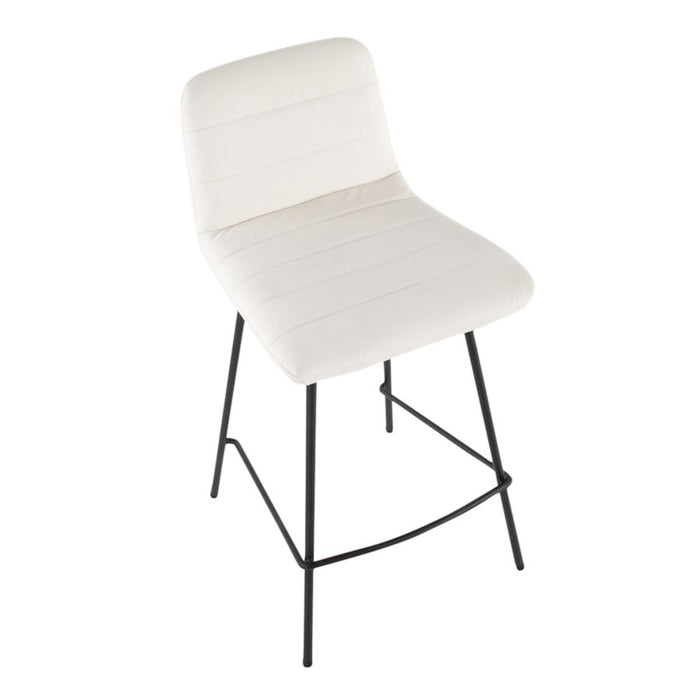 LumiSource Marco Counter Stool, Set of 2, Black/White