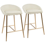 LumiSource Matisse Glam 26in Counter Stool | Gold Metal and Cream Fabric | Kitchen Island & Breakfast Bar Seating | Model B26-MATSEAUCR2