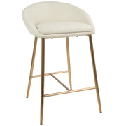 LumiSource Matisse Glam 26in Counter Stool | Gold Metal and Cream Fabric | Kitchen Island & Breakfast Bar Seating | Model B26-MATSEAUCR2