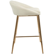 LumiSource Matisse Glam 26in Counter Stool | Gold Metal and Cream Fabric | Kitchen Island & Breakfast Bar Seating | Model B26-MATSEAUCR2