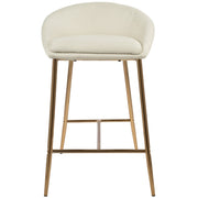 LumiSource Matisse Glam 26in Counter Stool | Gold Metal and Cream Fabric | Kitchen Island & Breakfast Bar Seating | Model B26-MATSEAUCR2
