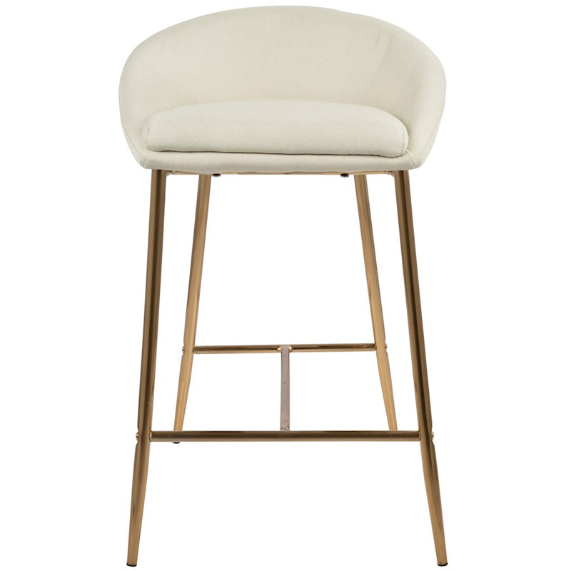 LumiSource Matisse Glam 26in Counter Stool | Gold Metal and Cream Fabric | Kitchen Island & Breakfast Bar Seating | Model B26-MATSEAUCR2