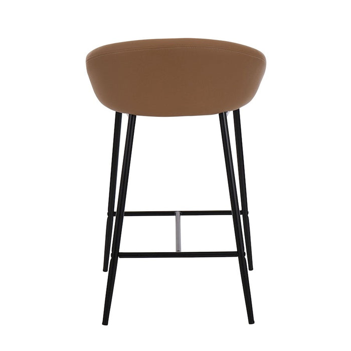 LumiSource Matisse Counter Stool, Set of 2, Black Steel/Camel