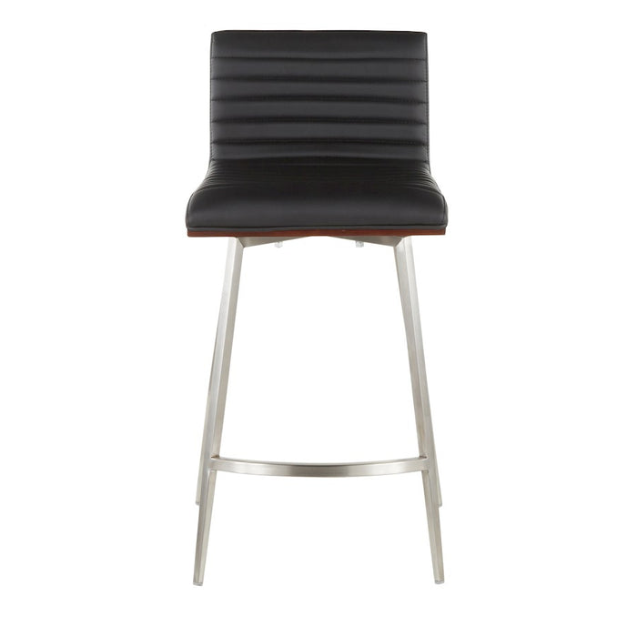 LumiSource Mason Swivel Counter Stool, Set of 2, Steel