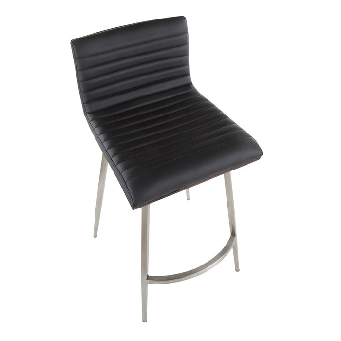 LumiSource Mason Swivel Counter Stool, Set of 2, Steel