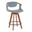 LumiSource Oracle Counter Stool, Walnut Bamboo/Black Metal