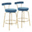 LumiSource Rhonda Counter Stool, Set of 2, Gold Metal