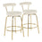 LumiSource Rhonda Counter Stool, Set of 2, Gold Metal