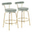 LumiSource Rhonda Counter Stool, Set of 2, Gold Metal