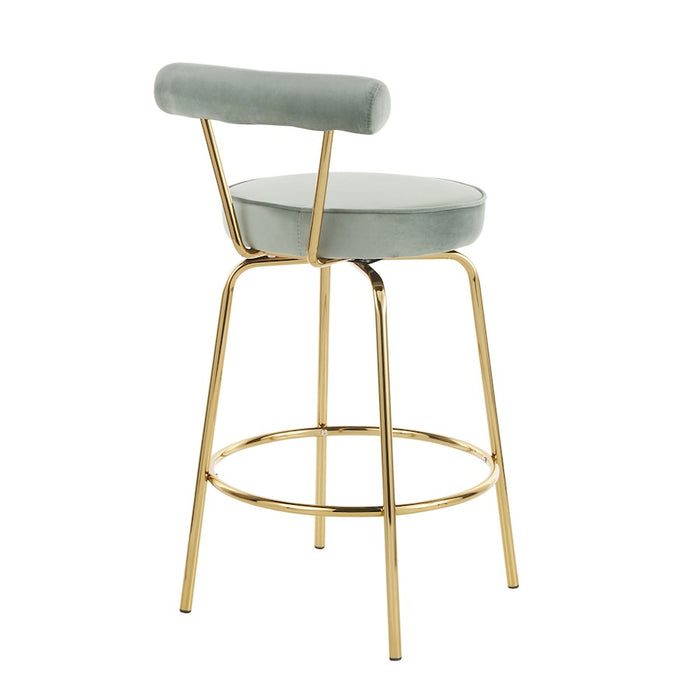 LumiSource Rhonda Counter Stool, Set of 2, Gold Metal