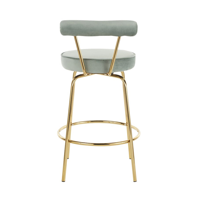 LumiSource Rhonda Counter Stool, Set of 2, Gold Metal