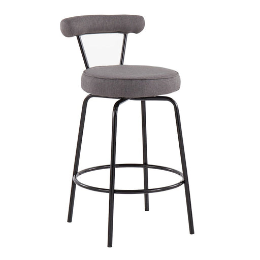 LumiSource Rhonda Counter Stool, Set of 2, Black/Charcoal