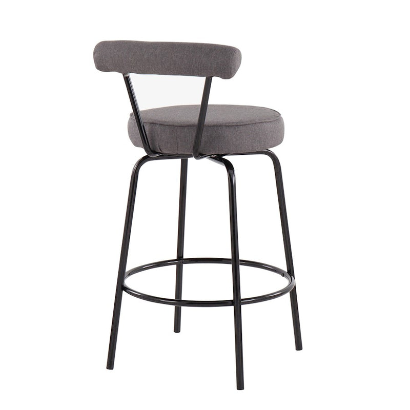 LumiSource Rhonda Counter Stool, Set of 2, Black/Charcoal