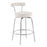 LumiSource Rhonda Counter Stool, Set of 2 in Chrome/Cream Fabric