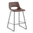 LumiSource Robbi Counter Stool, Set of 2, Black Steel/Brown PU