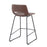 LumiSource Robbi Counter Stool, Set of 2, Black Steel/Brown PU
