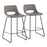 LumiSource Robbi Counter Stool, Set of 2 in Black Steel/Grey PU - B26-ROBBIBKGY2