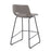 LumiSource Robbi Counter Stool, Set of 2 in Black Steel/Grey PU