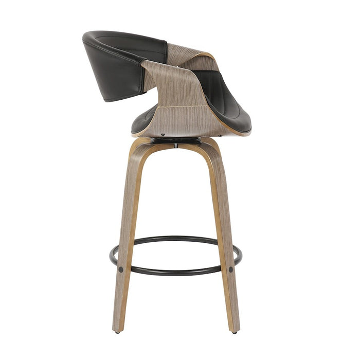 LumiSource Symphony Counter Stool, Set of 2, Grey/Black