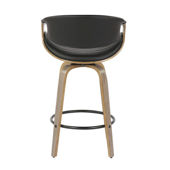LumiSource Symphony Counter Stool, Set of 2, Grey/Black
