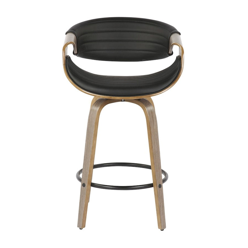 LumiSource Symphony Counter Stool, Set of 2, Grey/Black