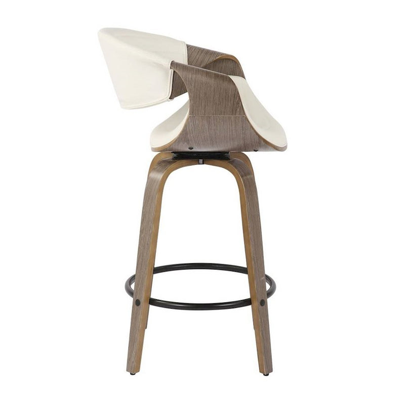 LumiSource Symphony Counter Stool, Set of 2, Grey/White/Black