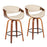 LumiSource Symphony Counter Stool, Set/2, Walnut/Cream/BK - B26-SYMP2-SWVQWLCR2