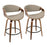 LumiSource Symphony Counter Stool, Set/2, Walnut/GY/Black - B26-SYMP2-SWVQWLGY2