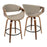 LumiSource Symphony Counter Stool, Set of 2, Walnut/GY/Black