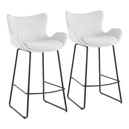 LumiSource Tara Counter Stool, Set of 2, Black/Grey Noise - B26-TARABKNLGY2