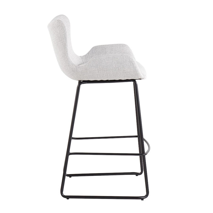 LumiSource Tara Counter Stool, Set of 2, Black/Grey Noise