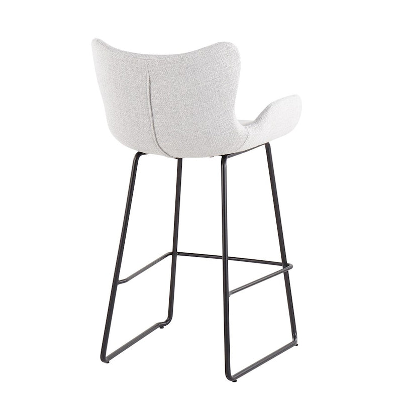 LumiSource Tara Counter Stool, Set of 2, Black/Grey Noise