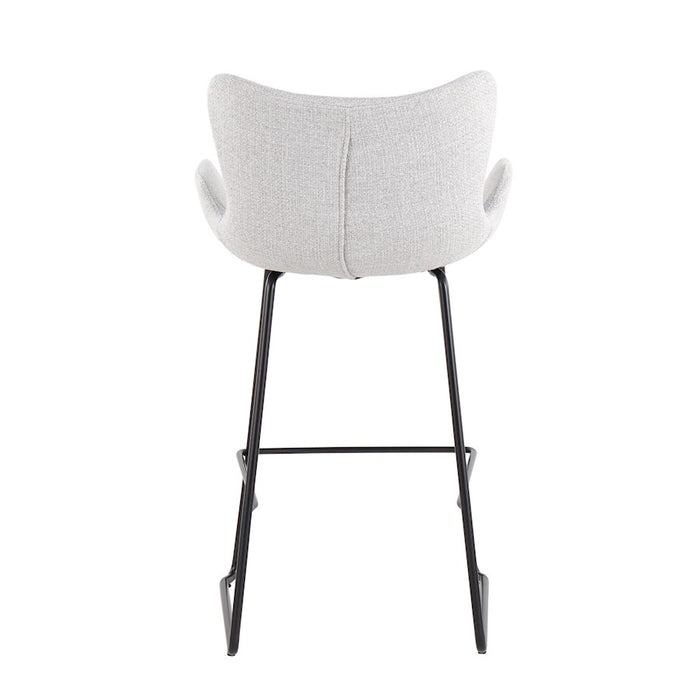 LumiSource Tara Counter Stool, Set of 2, Black/Grey Noise