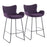 LumiSource Tara Counter Stool, Set of 2, Black/Purple Noise - B26-TARABKNPR2